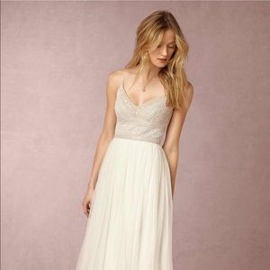 Adrianna Papell Beaded Top Wedding Dress